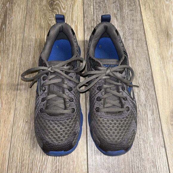 Skechers Go Walk 97650L Grey Blue Youth US Size 4.5 Athletic Sneaker Shoes - Picture 4 of 11